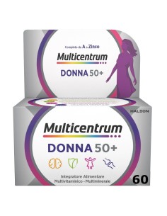 Multicentrum Donna 50+ Integratore Alimentare Multivitaminico Multiminerale Calcio Ferro Acido Folico  60 Compresse